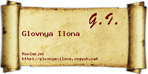 Glovnya Ilona névjegykártya